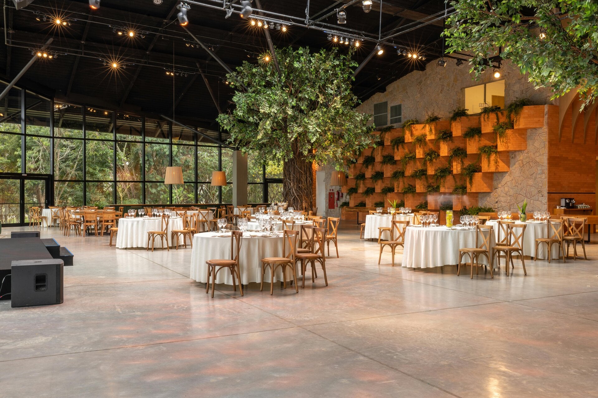 Modern wedding reception venue with elegant event design
