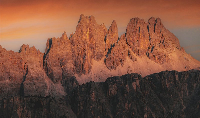 Uitzicht op de Tre Cime di Lavaredo tijdens de huttentocht door de Dolomieten