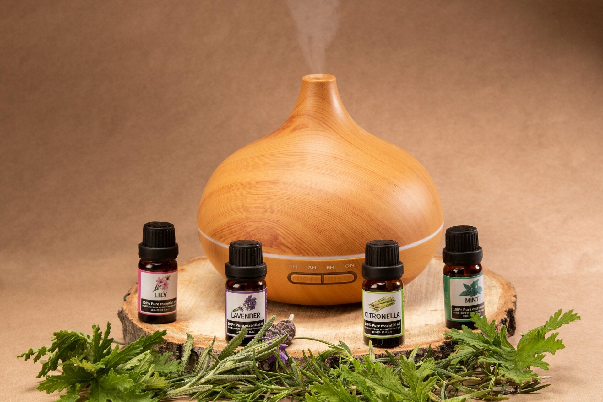 Accessoires d’aromathérapie pour diffuser les huiles essentielles et créer une ambiance naturelle et relaxante à la maison.