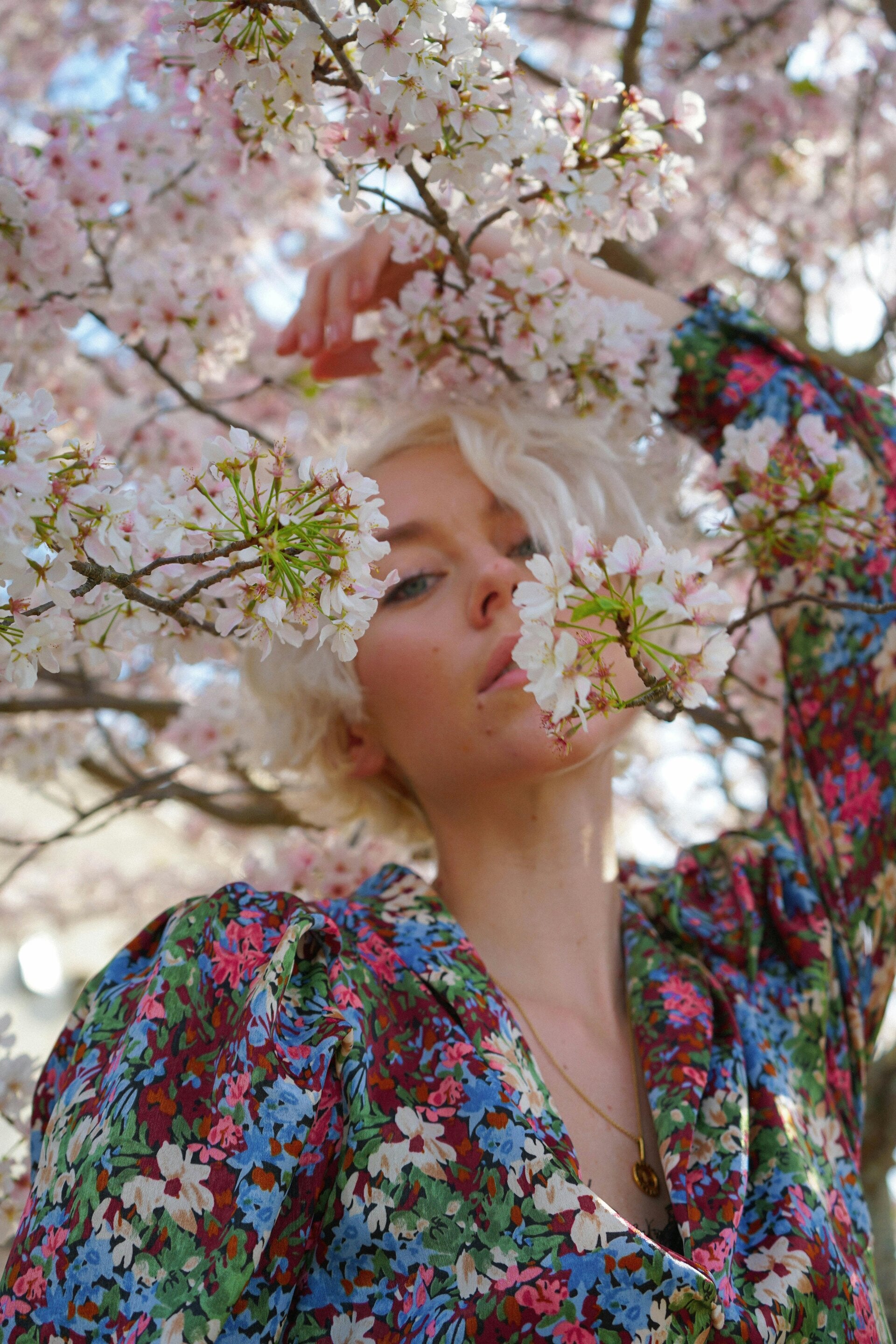 Foto Susn Dybvik vrouw bloesem Missnienox poëzie 