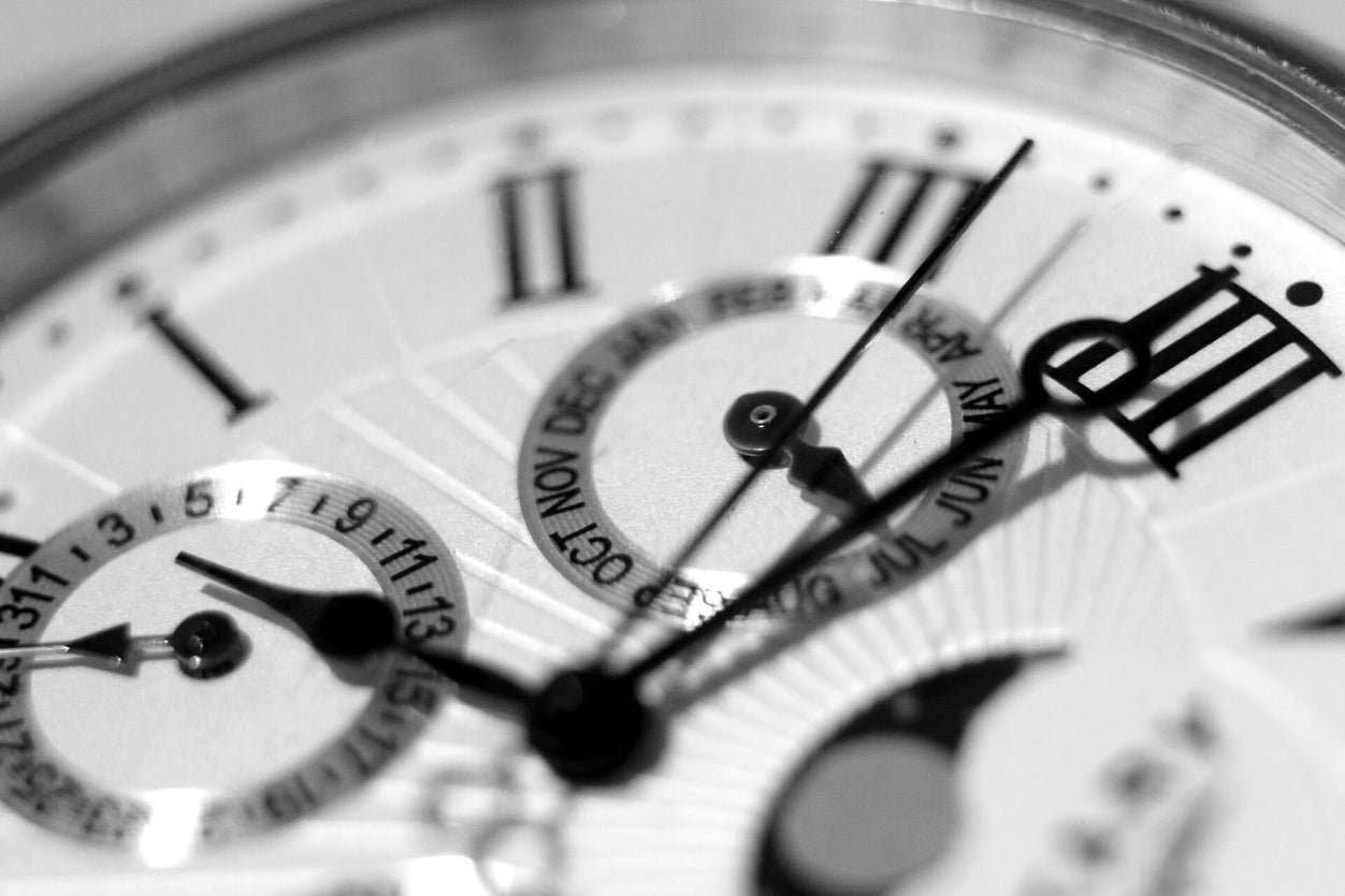 Vintage clock representing optional additional wedding DJ performance time