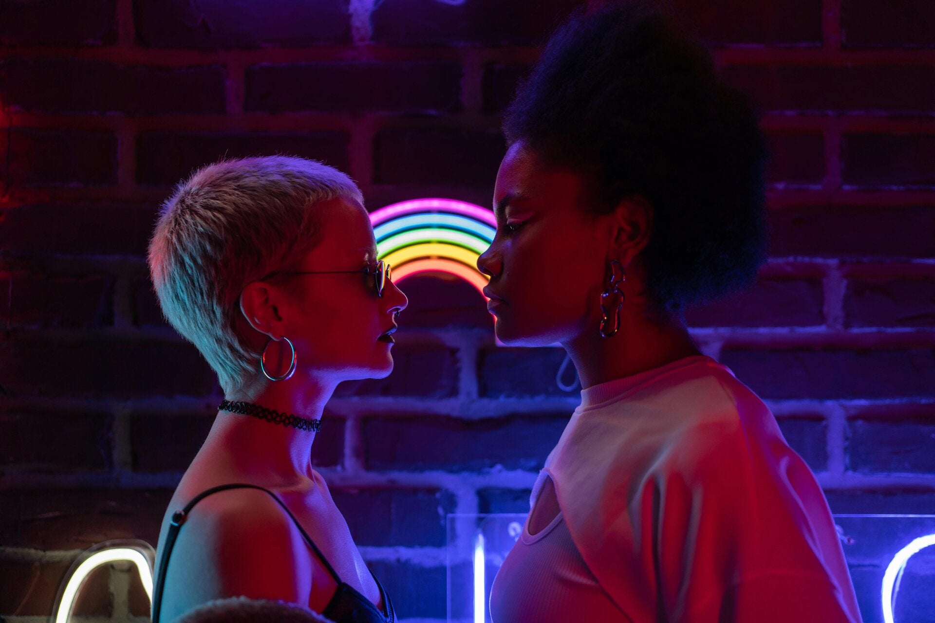 two women facing each other