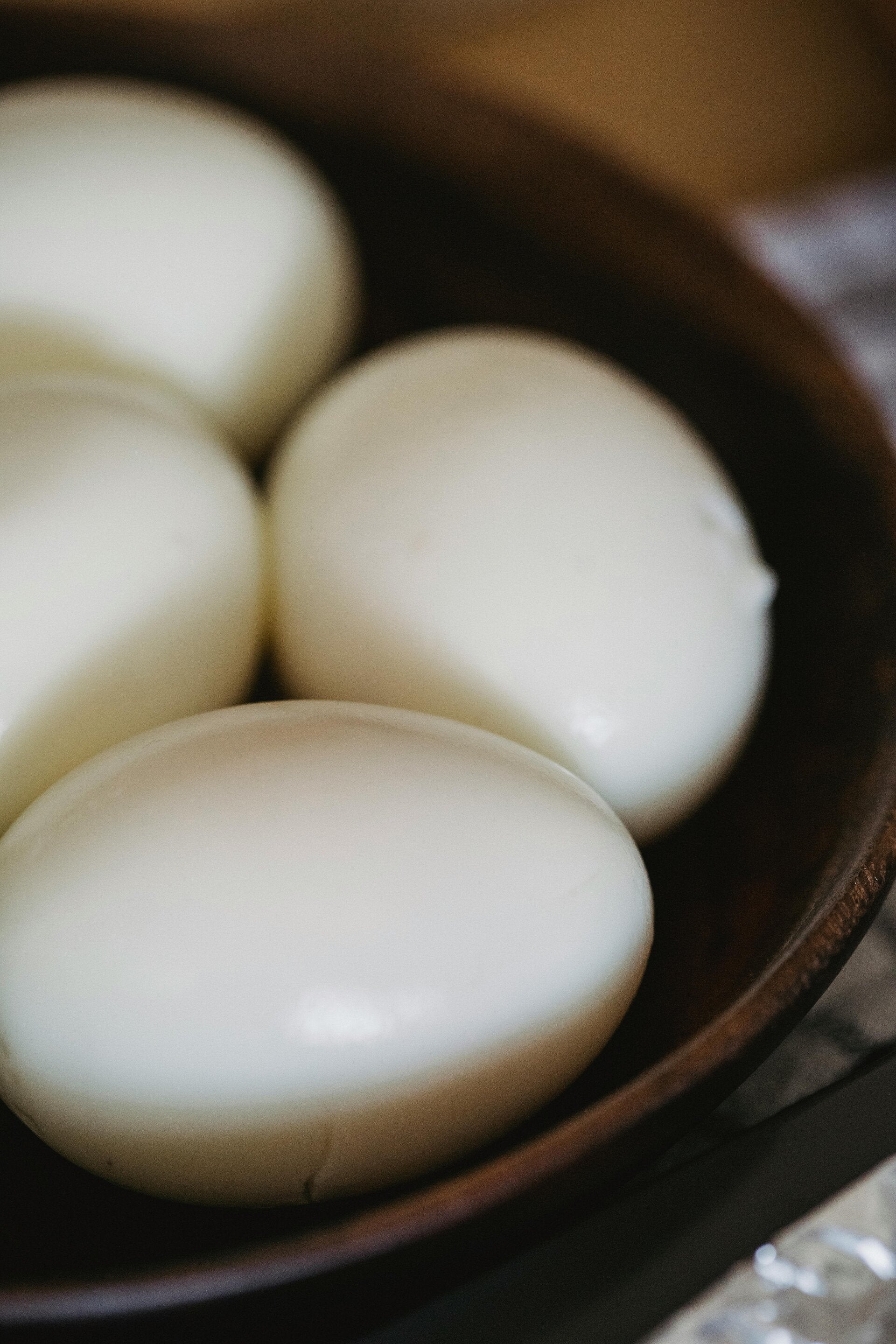 hard boiled eggs ready to be made into cannabis deviled eggs