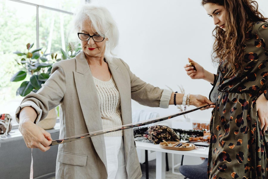 Caregiver assisting a client at home