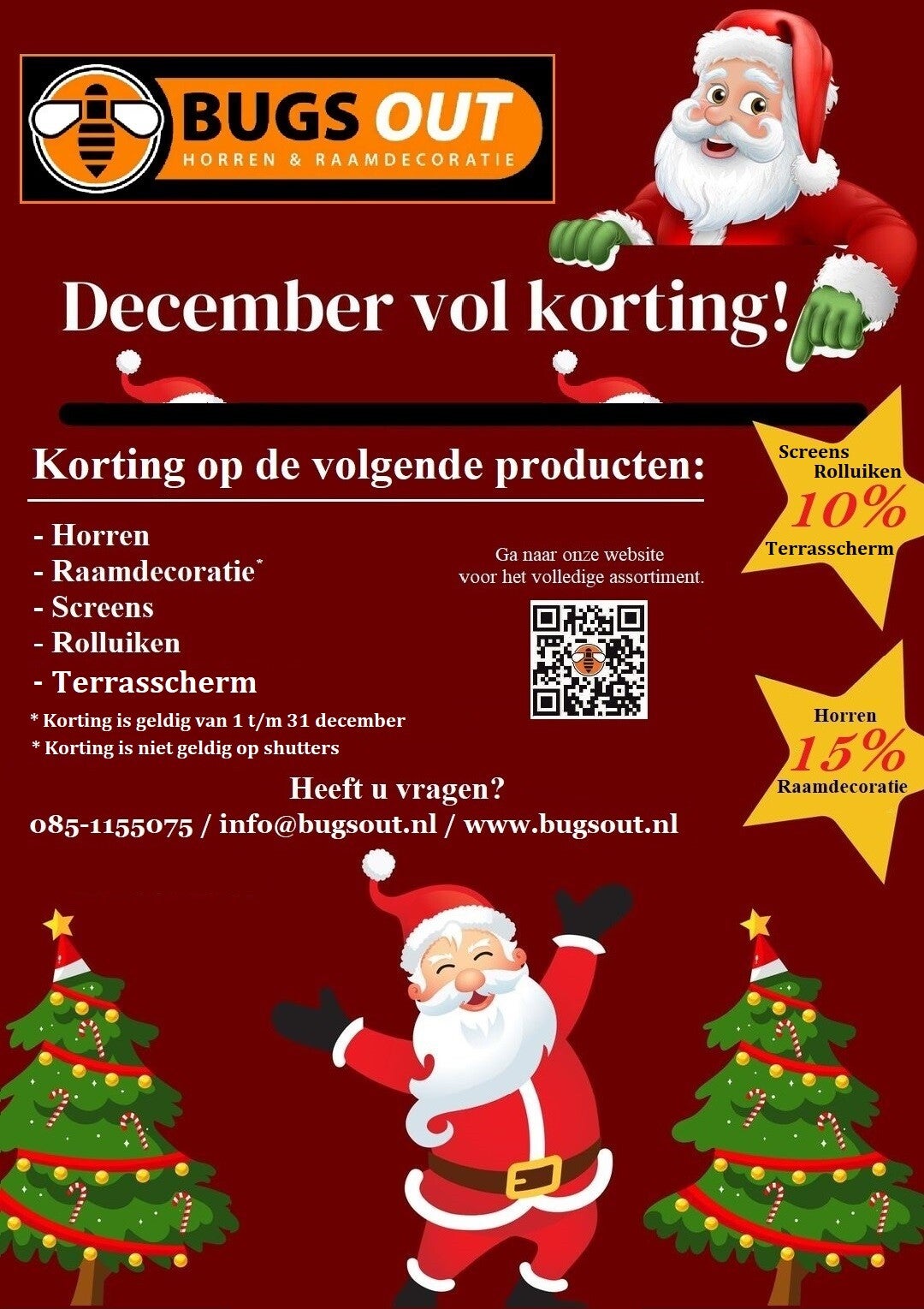 Bugsout horren, raamdecoratie, rolluiken, screens Helmond, zonwering