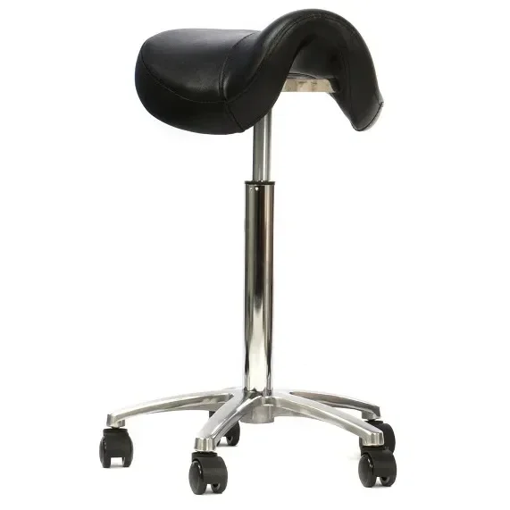 Zadelkruk Leto Comfort met zwarte zitting en aluminium voetkruis