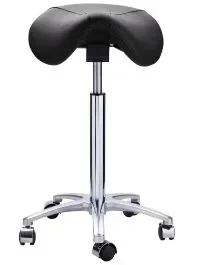 Zadelkruk Pro-Seat Gold Alu met zwarte zadelzitting en aluminium voetkruis