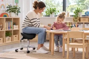 Zadelkruk voor werken op een lage hoogte in het onderwijs