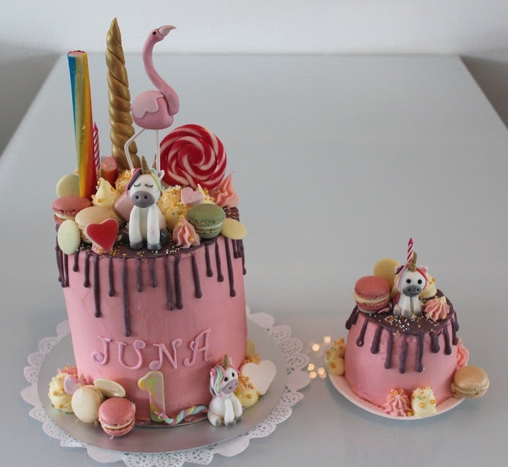 822- Eenhoorn flamingo Taart Knoeitaartje.JPG