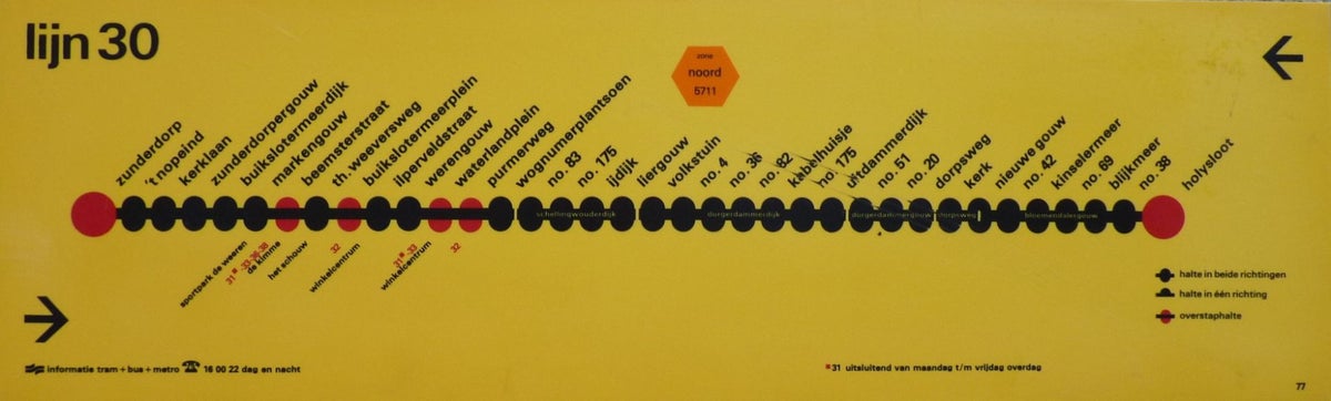 Route borden - bus / GVB Amsterdam | Spoorkees.nl