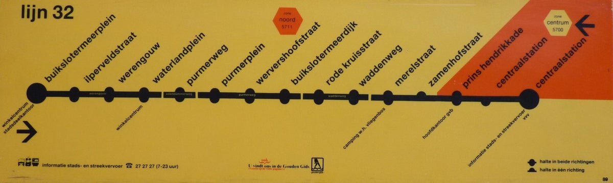 Route borden - bus / GVB Amsterdam | Spoorkees.nl