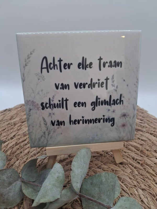 Achter elke traan, bloemen achtergrond