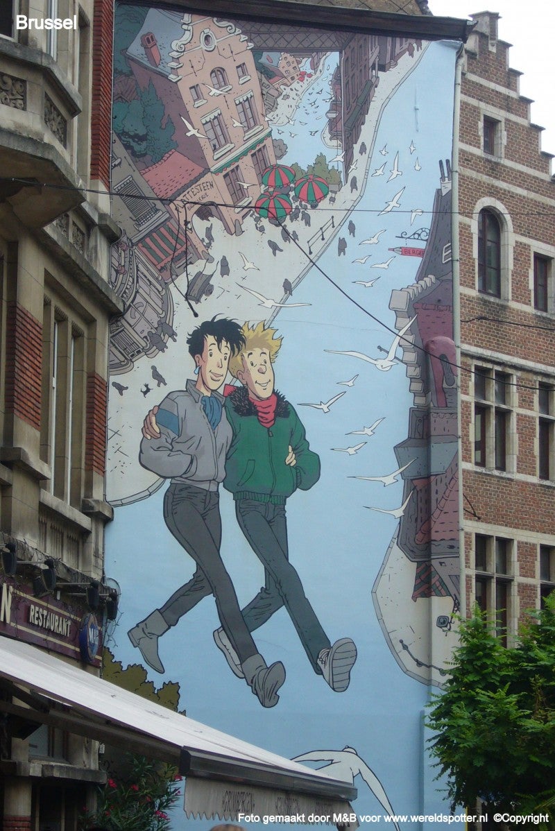 striptekening muur Brussel