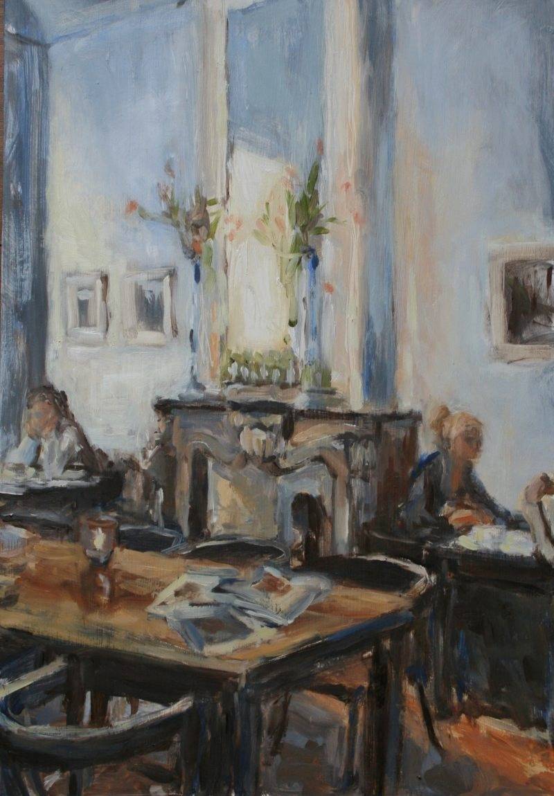 Grand café zwolle1 | 26 x 39 cm | olieverf op paneel | 2014 | verkocht