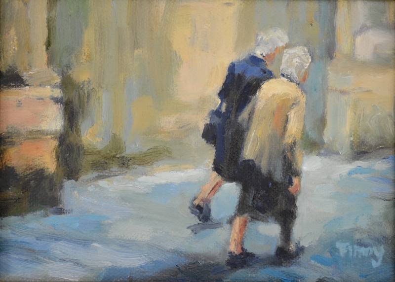 Op weg | 18 x 13 cm | olieverf op doek | verkocht