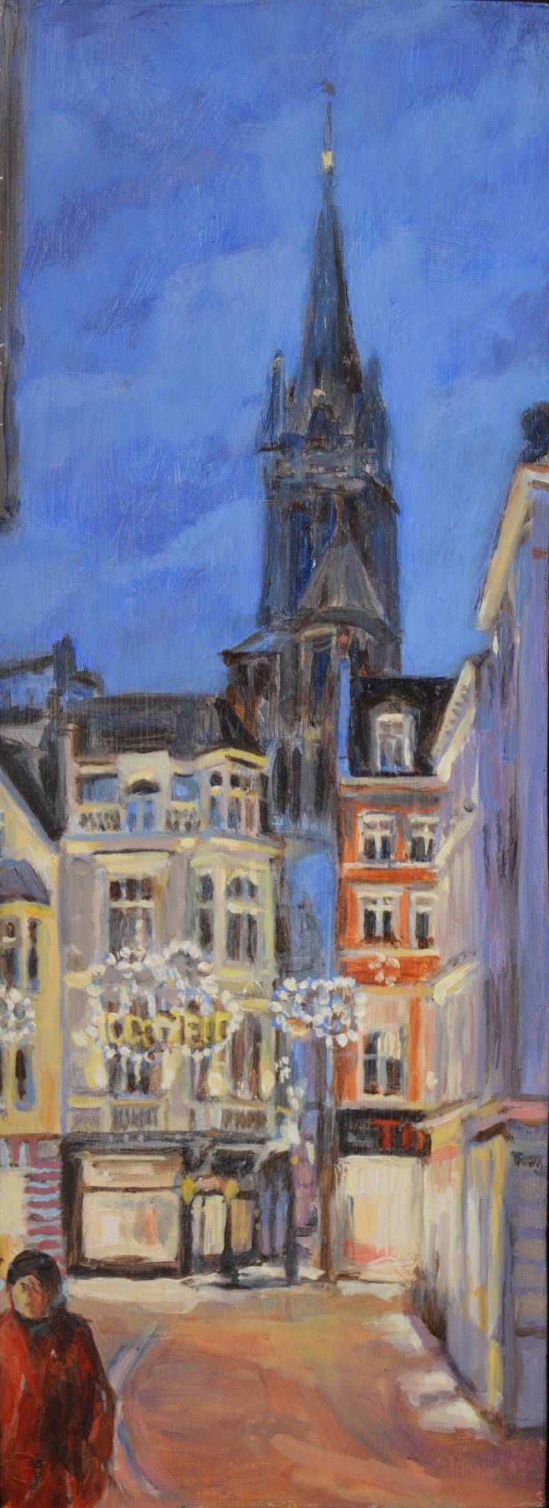 Aken | 15 x 40 cm | olieverf op paneel