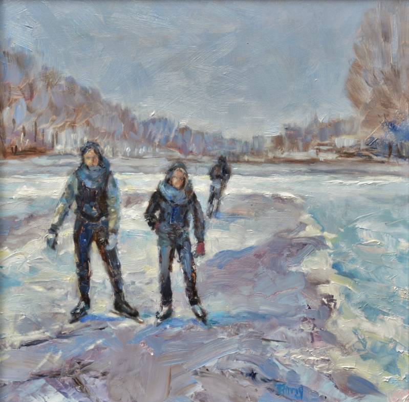 De iisbaan yn Top | 32 x 32 cm | olieverf op paneel | 2016