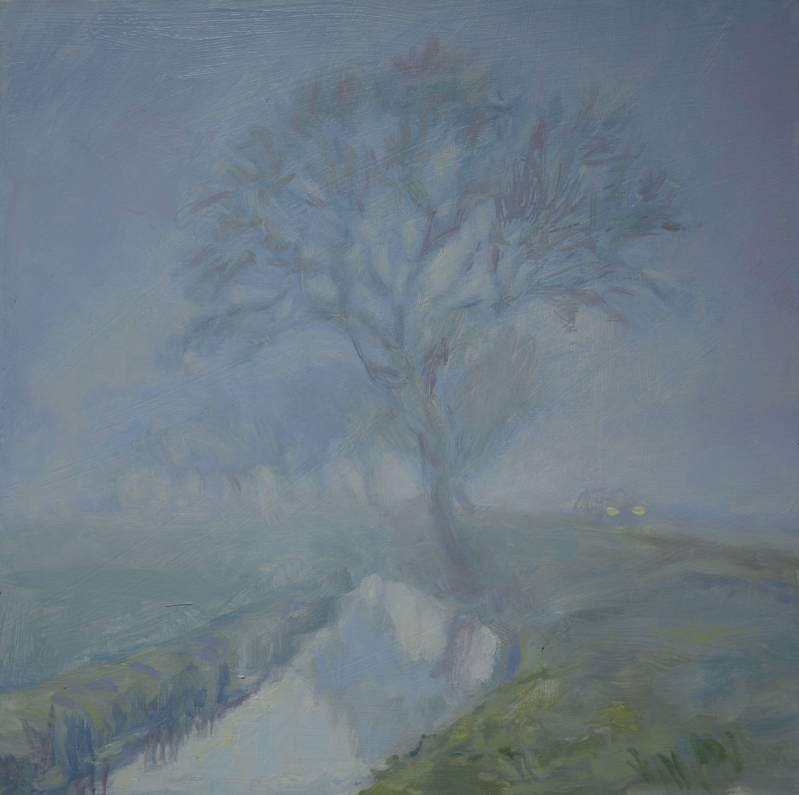 Pontdyk | 23 x 23 cm | olieverf op paneel