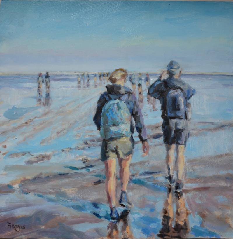 Als we er zijn | 32 x 32 cm | olieverf op paneel