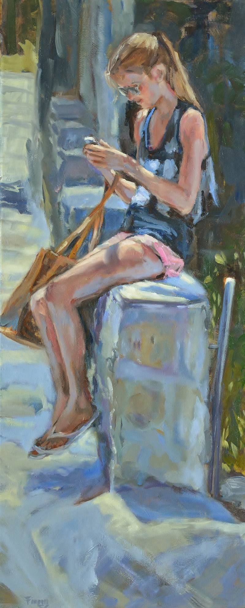 Het is hier leuk | 28 x 68 cm | olieverf op doek