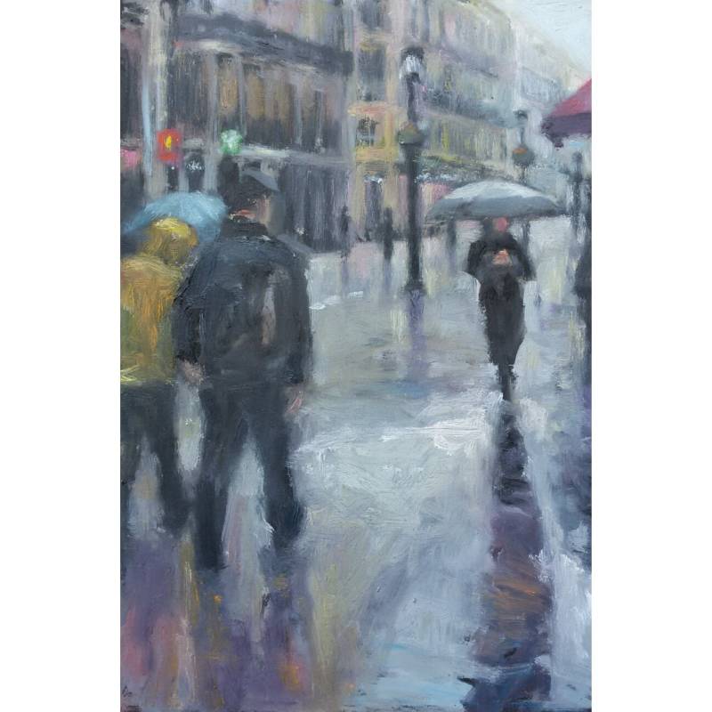 Regen in Malaga | 20 x 30 cm | olieverf op paneel | 2018