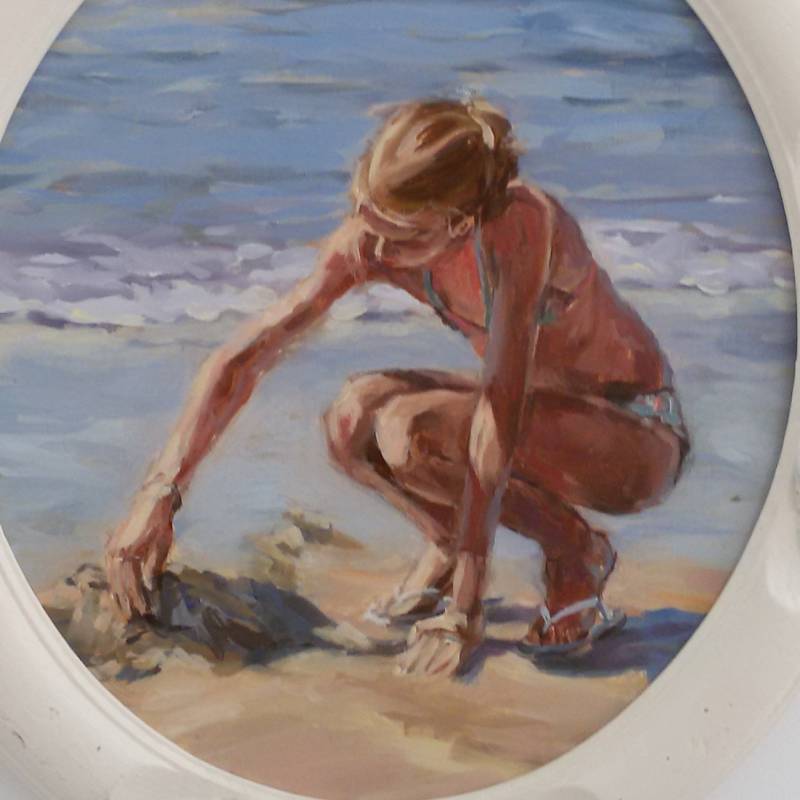 Zand | 33 x 37 cm ovaal | olieverf op paneel