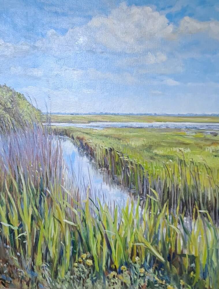 Maitiid yn de Bloksleatpolder | 90 x 70 cm | olieverf op doek | 2023
