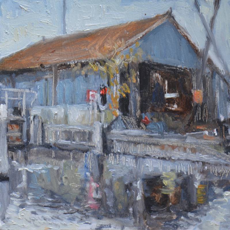 Oude scheepswerf 1 | 12 x 12 cm | olieverf op paneel | 2018 | verkocht