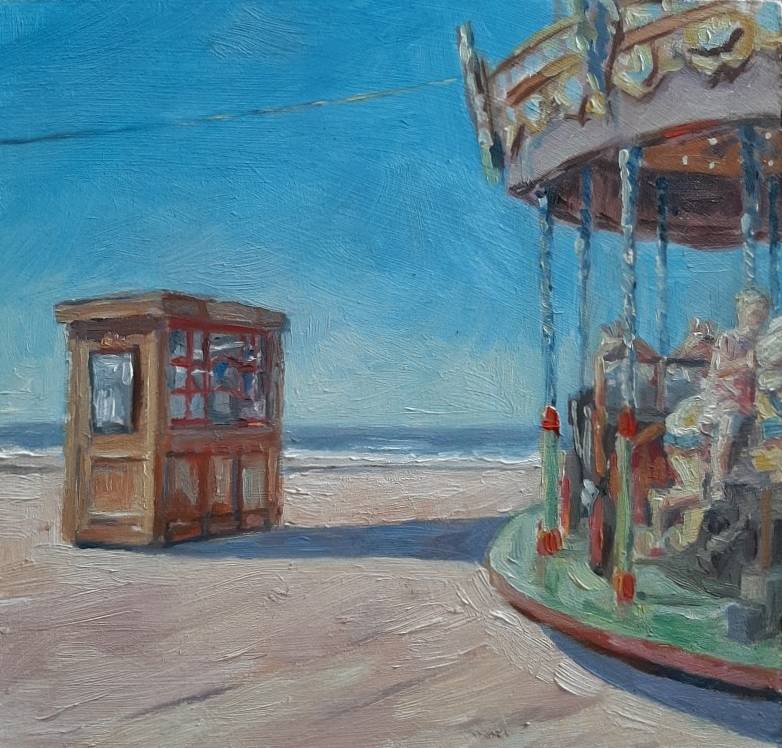 Ronddraaien in rust | 15 x 15 cm | olieverf op paneel | 2018