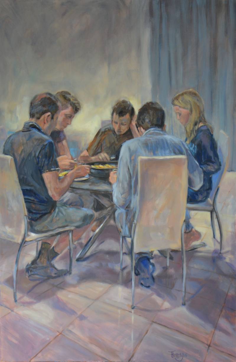 Wat de pot schaft | 100 x 150 cm | olieverf op doek | 2016 | verkocht