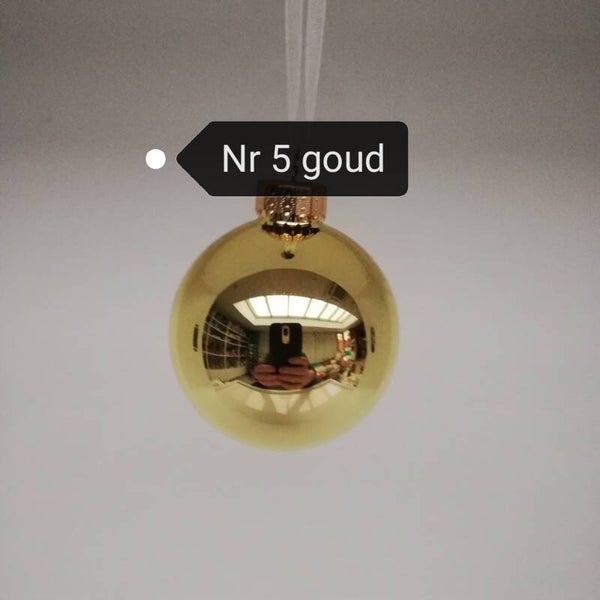 Kerstbal nr 5 goud