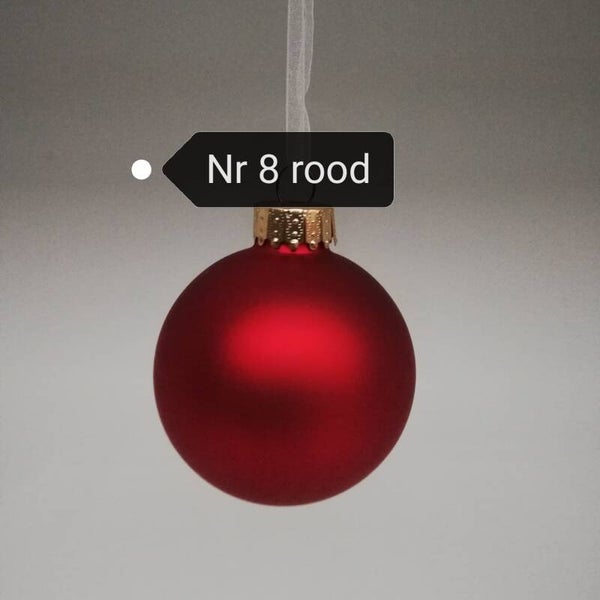 Kerstbal nr 8 rood