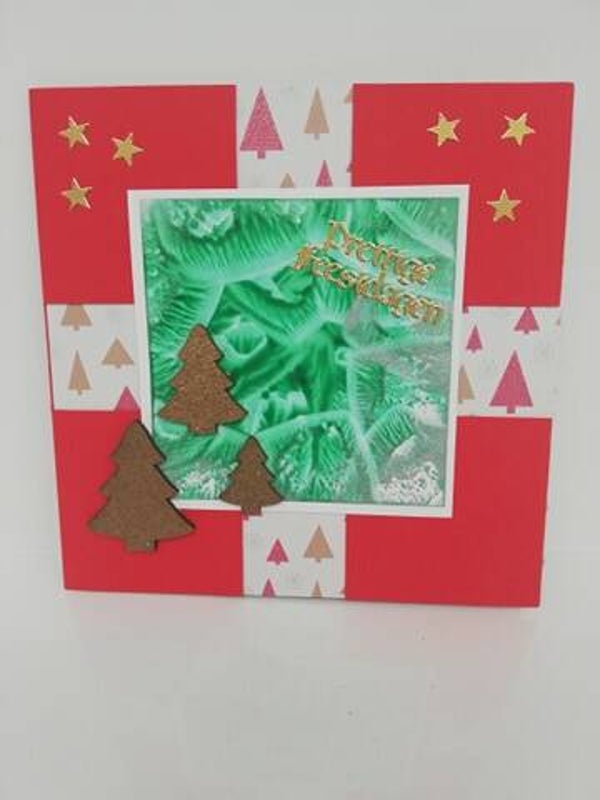Kerstkaart bijenwas 25