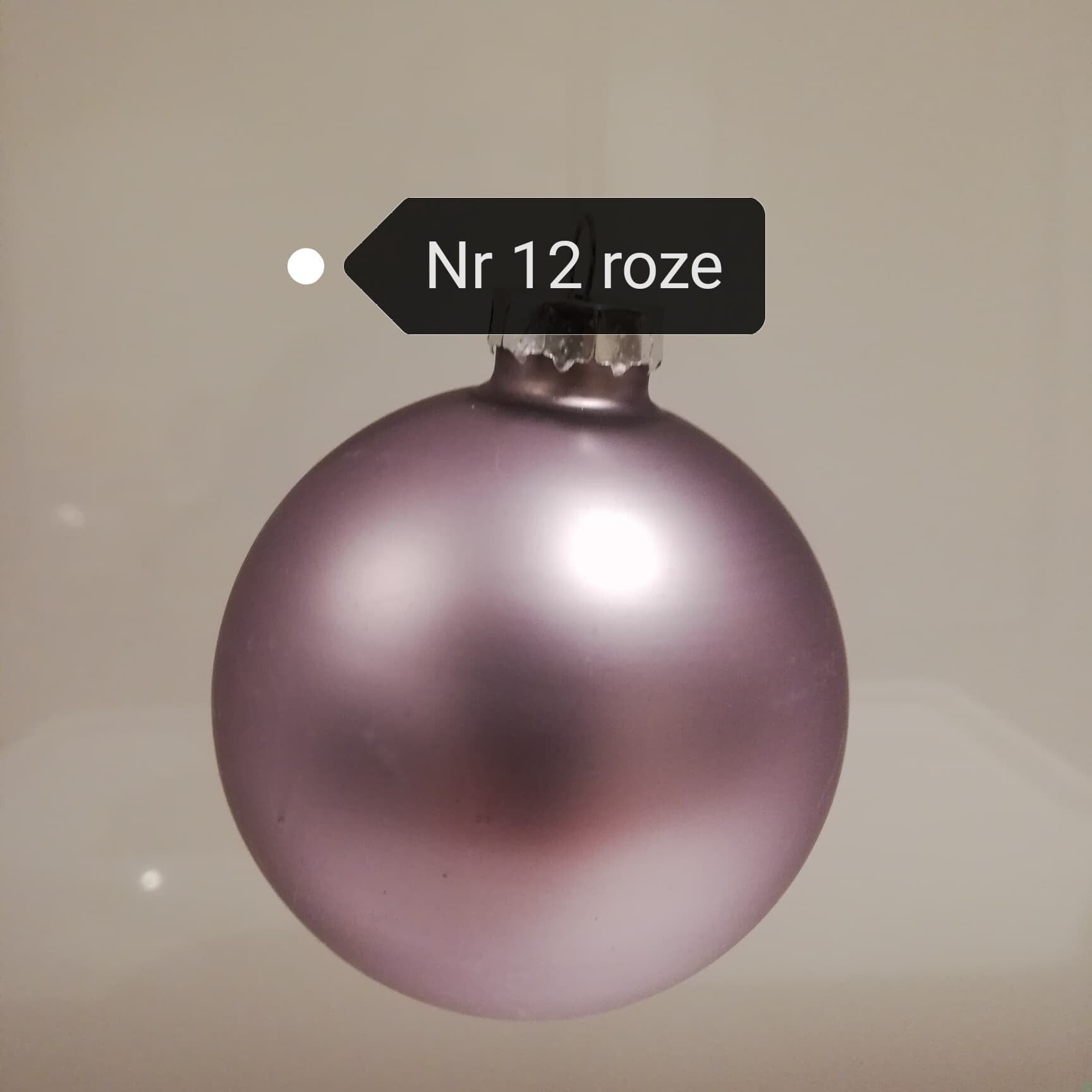 Kerstbal nr 12 roze