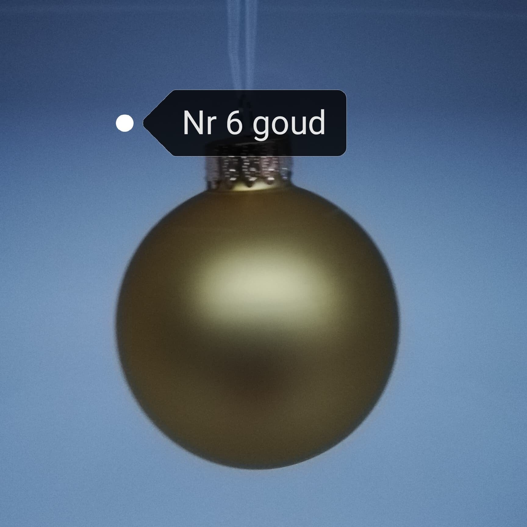 Kerstbal nr 6 goud