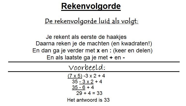 Rekenvolgorde Wiskunde Leren Middelbare School Leertips School Rekenvolgorde Wiskunde Leren Middelbare School Leertips School