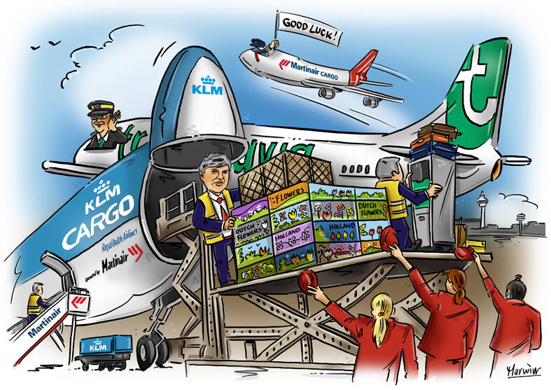 Karikatuur vliegtuig