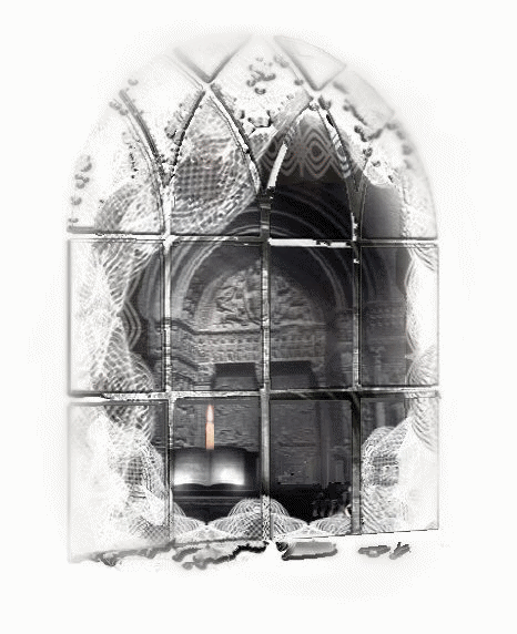 kaars te zien door kerkraam Gif