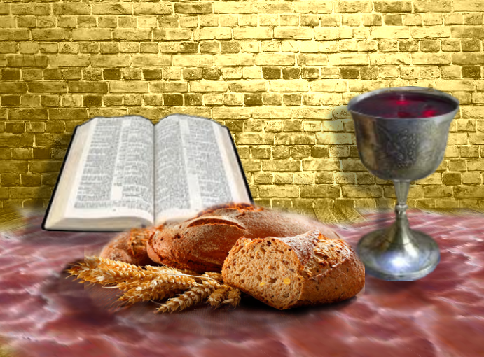 Bijbel , brood en wijn