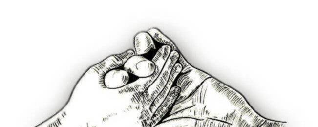 Handen ineen gestrengeld