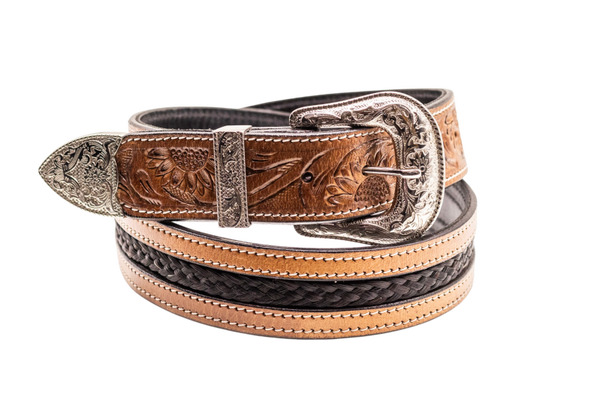 Leren western style riem