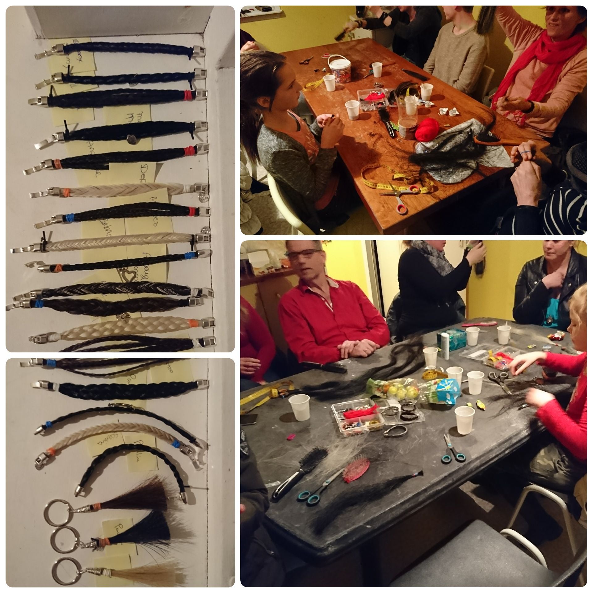 Vorige week in Woubrugge en gisteren bij de buren, in Alphen aan den rijn. Weer een leuke workshop mogen geven, ook met sleutelhangers erbij! Wil jij ook graag je eigen armband maken? Dat kan dus tijdens een workshop bijvoorbeeld bij jullie op stal! Stuur