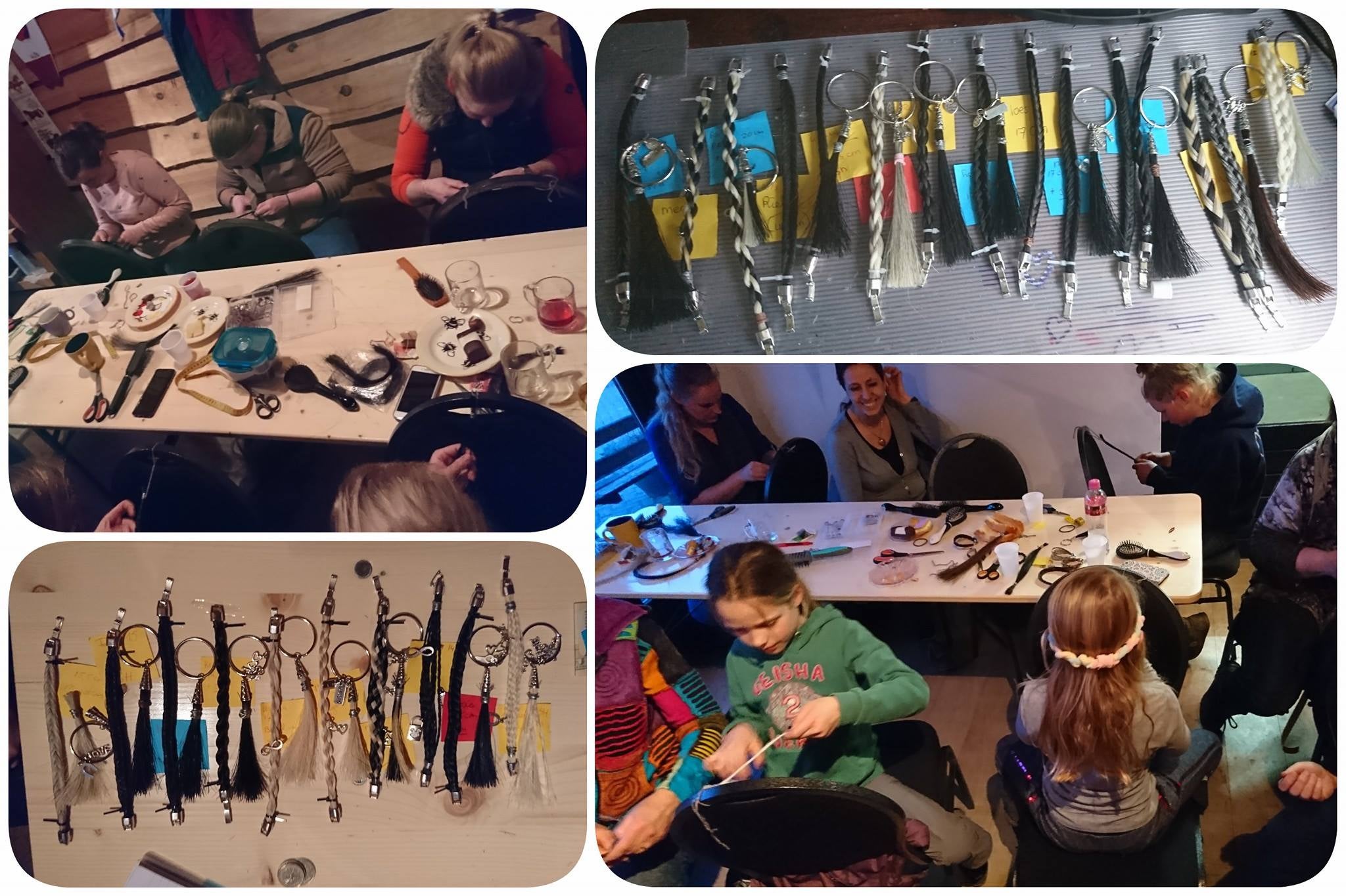 En hier ook de foto's van de 2e groep in Knegsel. Bij Stal van DillenMooi geworden dames! Www.armbandpaardenhaar.nl/workshops