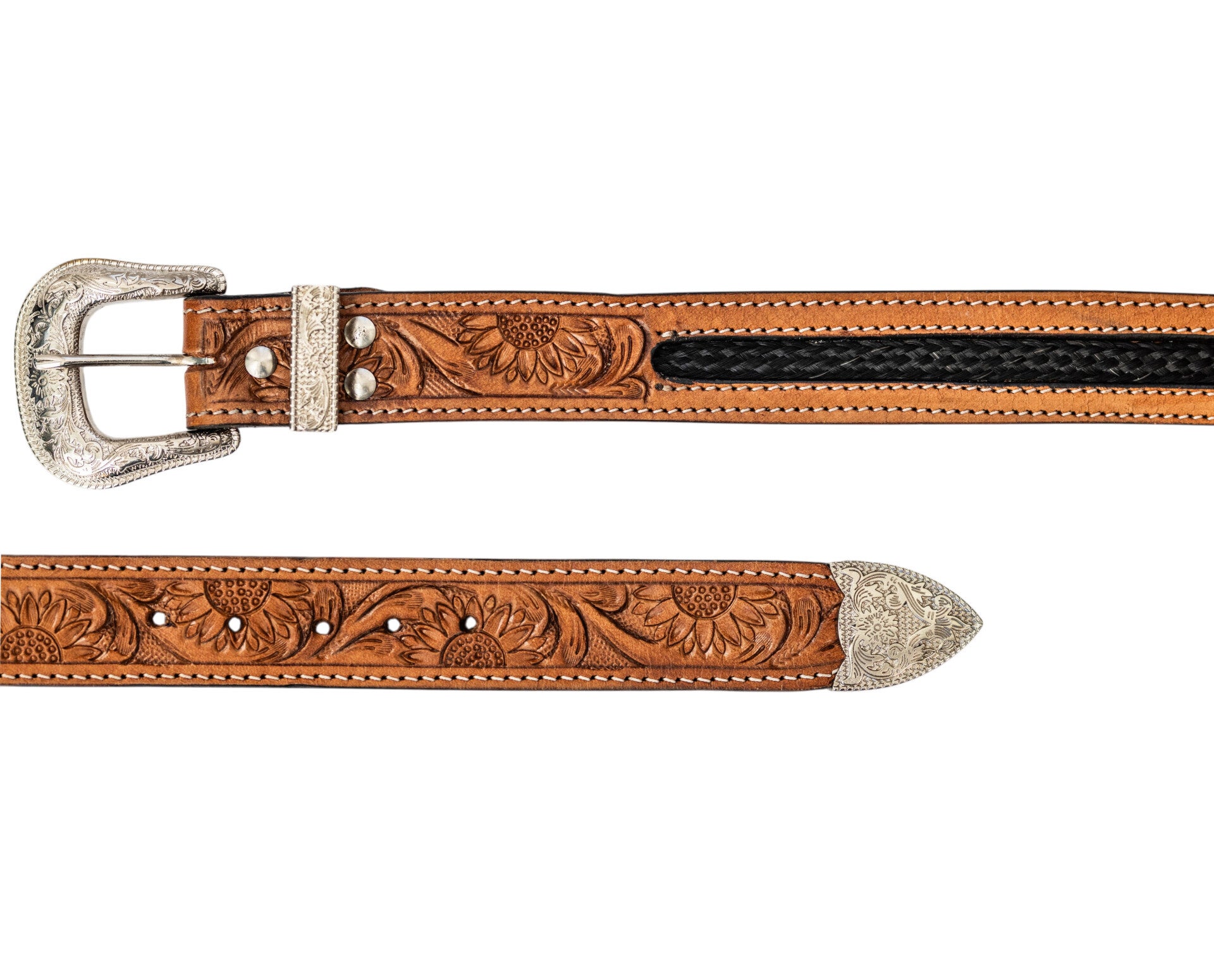 Leren western style riem