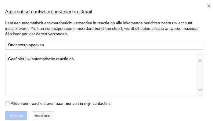 automatisch antwoord instellen