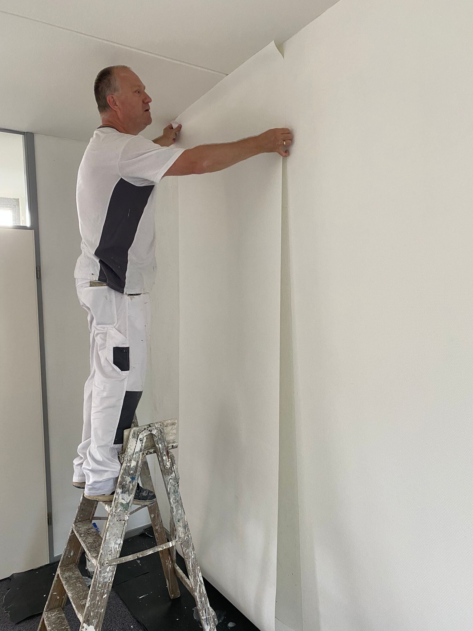 Glasweefsel standaard ruitje behangen