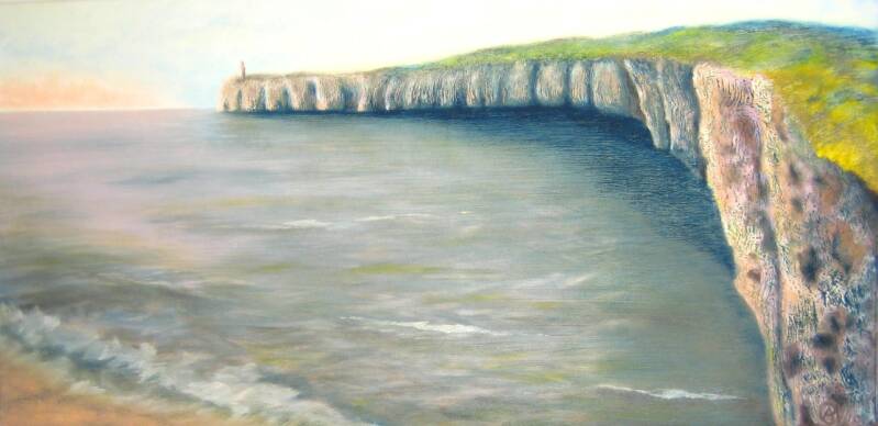 Atlantische kust, olieverf op doek, 50x100cm (verkocht)