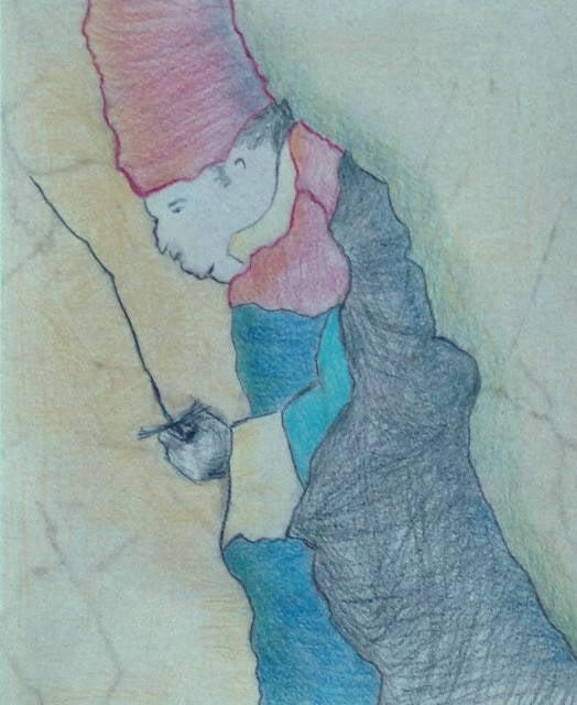 Huzaar I (2012)  kleurpotlood op papier 24x18cm 