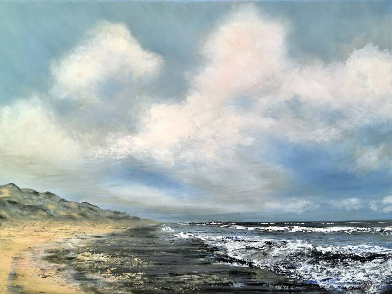Strandwandeling (2019) olieverf op doek, 60x80cm VERKOCHT