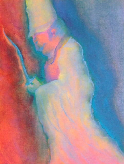 Huzaar III (2013)  olieverf op papier 35x28cm